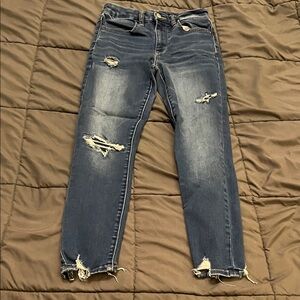 American Eagle Outfitters Distressed Dark Blue Jeans size 2 Xshort